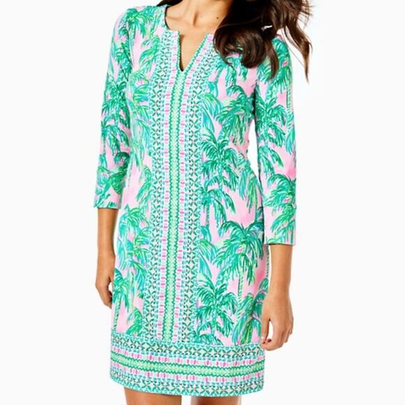 Lilly Pulitzer Nadine Dress Womens XL Chilly Lilly UPF Pink Blossom Suite Views - Picture 1 of 11
